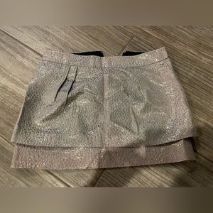 Express Silver Mini Skirt